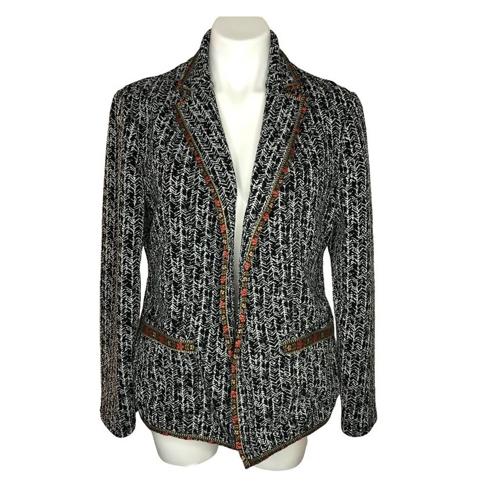 Sahalie Boho Trimmed Blazer Size L